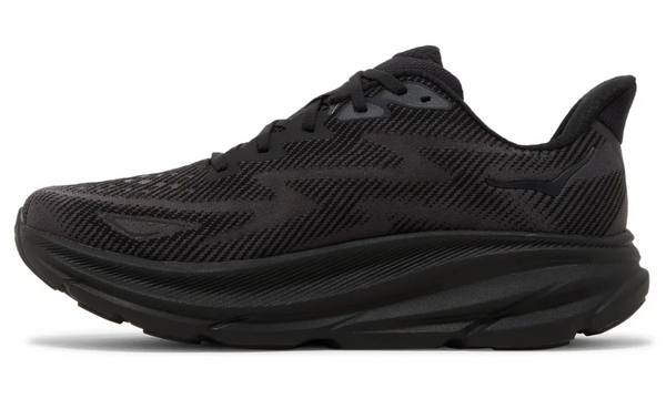 Hoka Clifton 9 Black Lightweight Cushioned Road Running Shoes