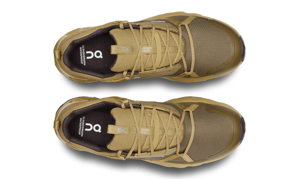 On Running Cloudhorizon Waterproof Safari Olive Cushioned Hiking Shoes
