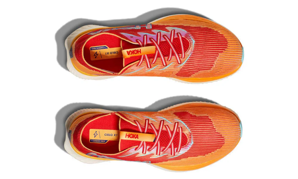 Hoka Cielo X1 Cerise Solar Flare Carbon Plate Road Shoe