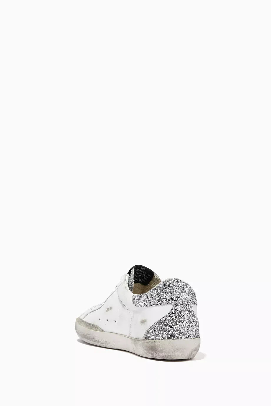 Golden Goose Super-Star Leather Sneakers Silver Distressed Finish Women's