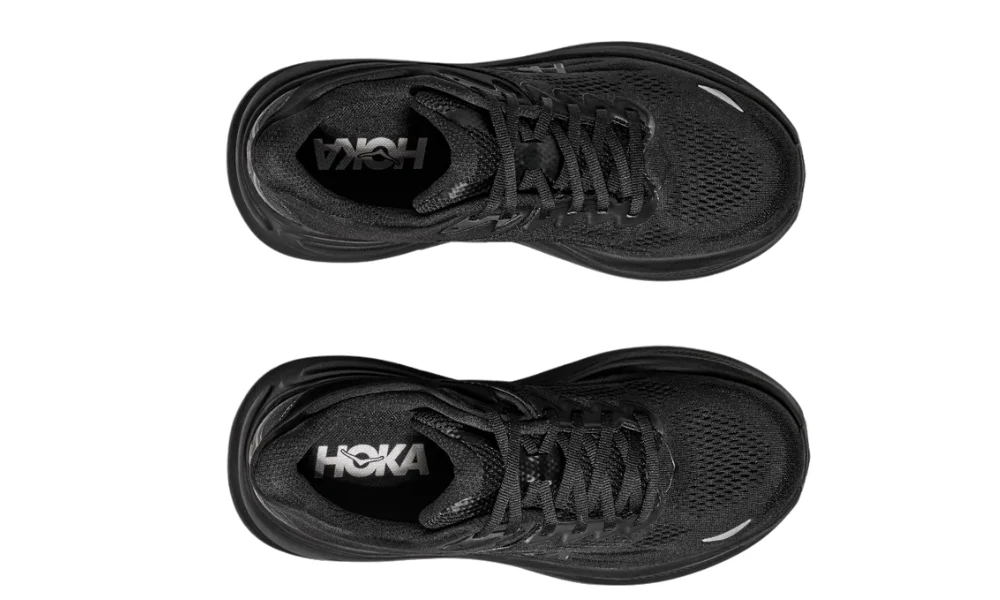 Hoka Bondi 9 Black Ultra-Cushioned Road Running Shoes for Men