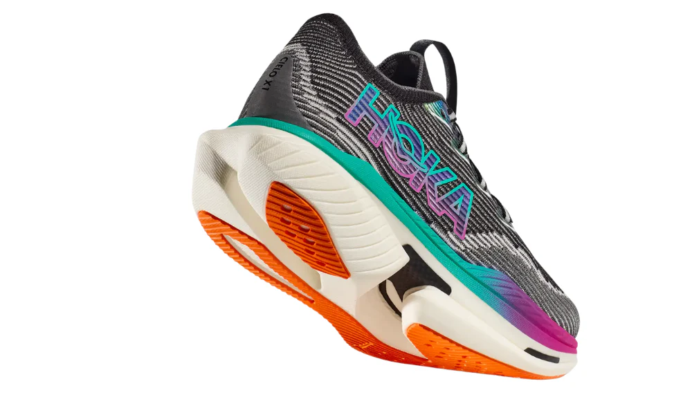 Hoka Cielo X1 Road Racing Shoes in Black Electric Aqua