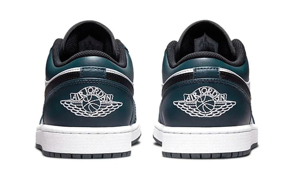 Air Jordan 1 Low Dark Teal Leather Basketball Sneakers