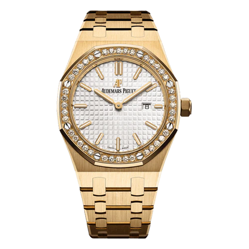 Audemars Piguet Royal Oak 33mm Silver Index Dial Gold Watch