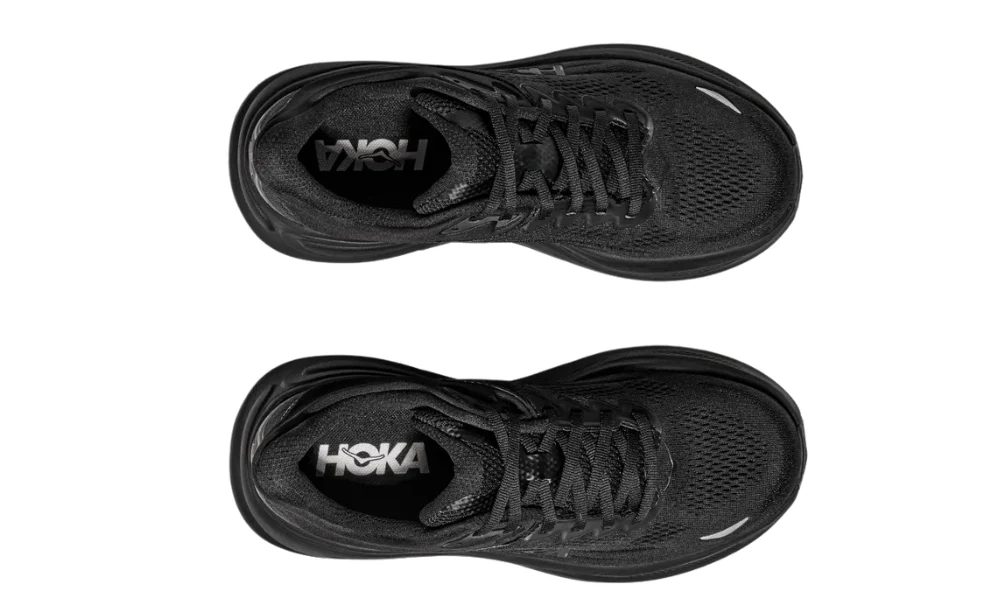 Hoka Bondi 9 Black Ultra-Cushioned Road Running Shoes for Men