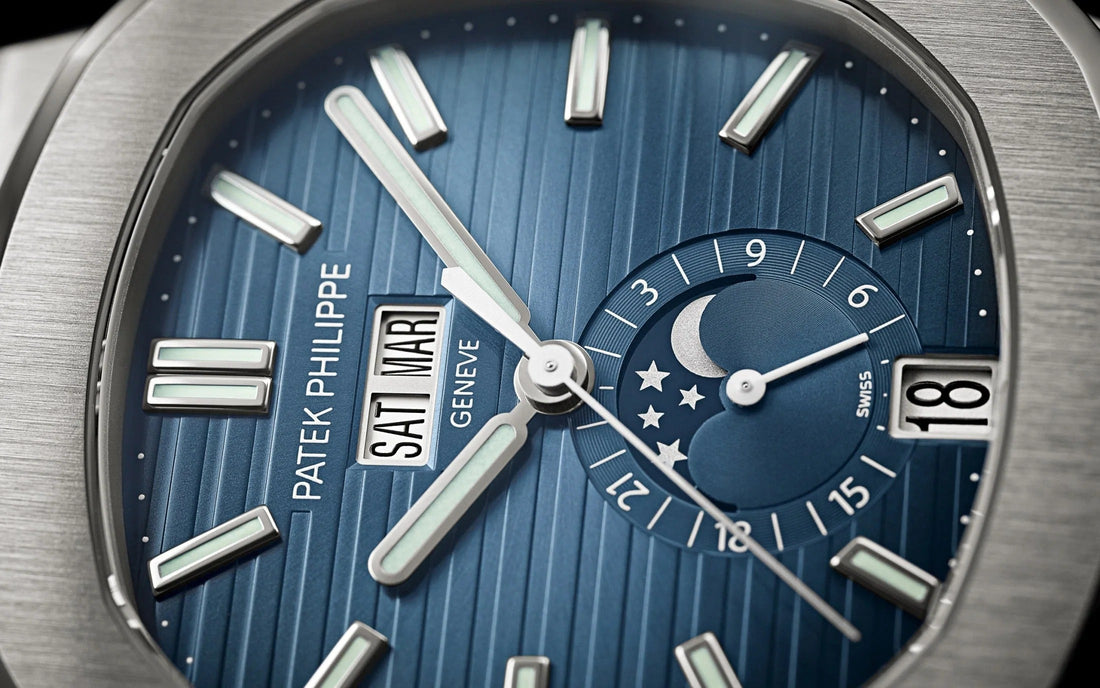 Patek Philippe Nautilus Annual Calendar Stainless Steel Watch Blue Dial