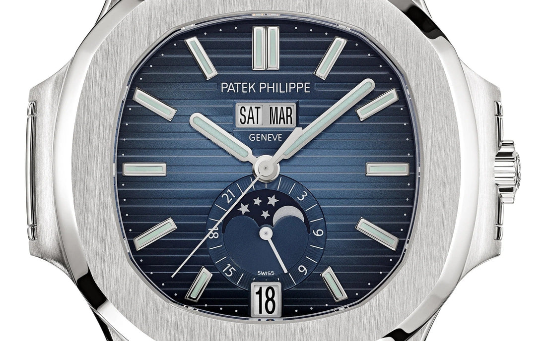 Patek Philippe Nautilus Annual Calendar Stainless Steel Watch Blue Dial