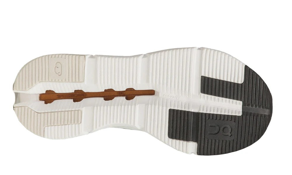 ON RUNNING Cloudnova Women's Performance Sneakers in White and Brown