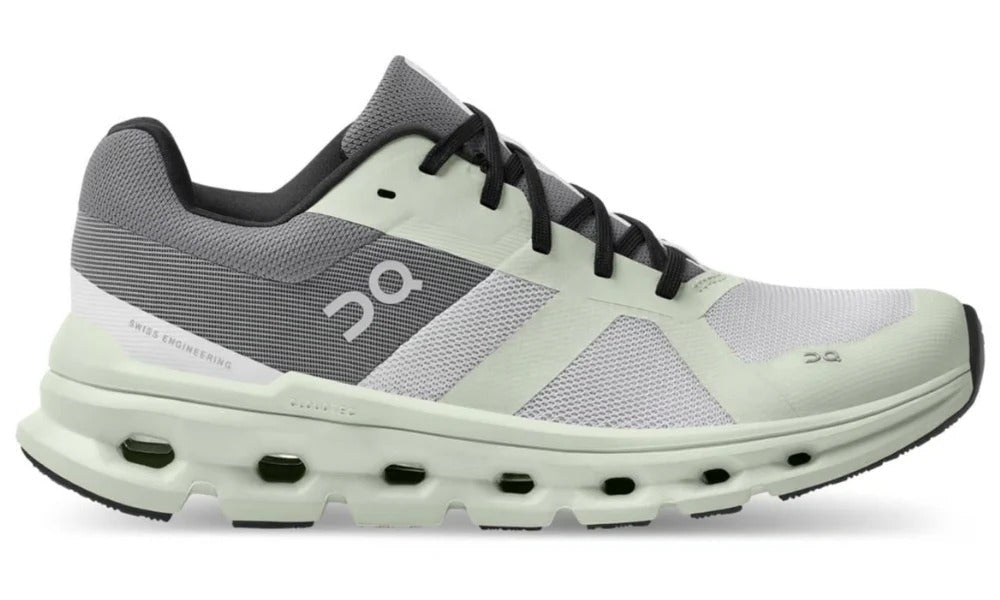 On Running Cloudrunner Green-Grey Lightweight Athletic Training Shoes