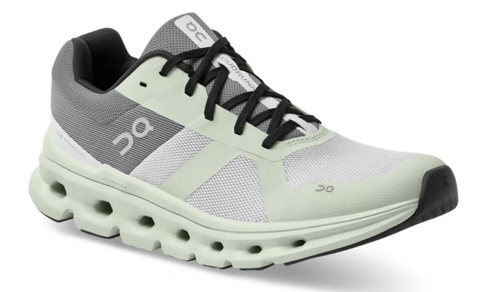 On Running Cloudrunner Green-Grey Lightweight Athletic Training Shoes