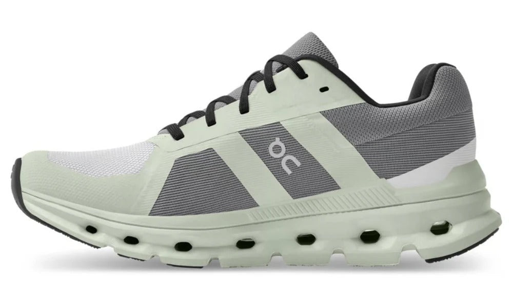 On Running Cloudrunner Green-Grey Lightweight Athletic Training Shoes