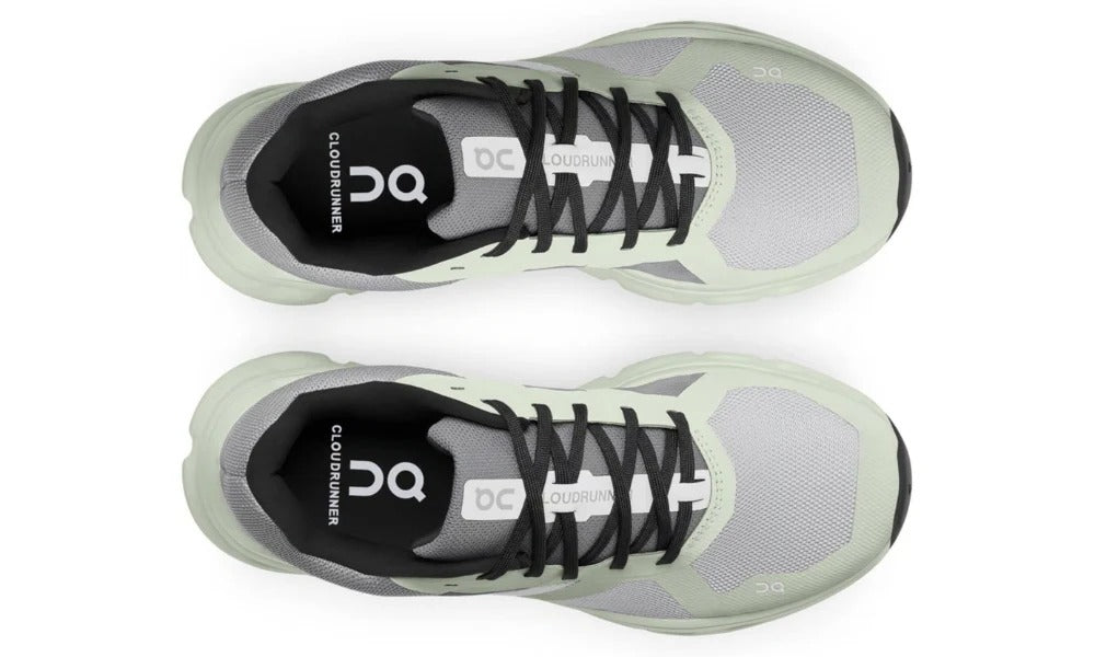 On Running Cloudrunner Green-Grey Lightweight Athletic Training Shoes