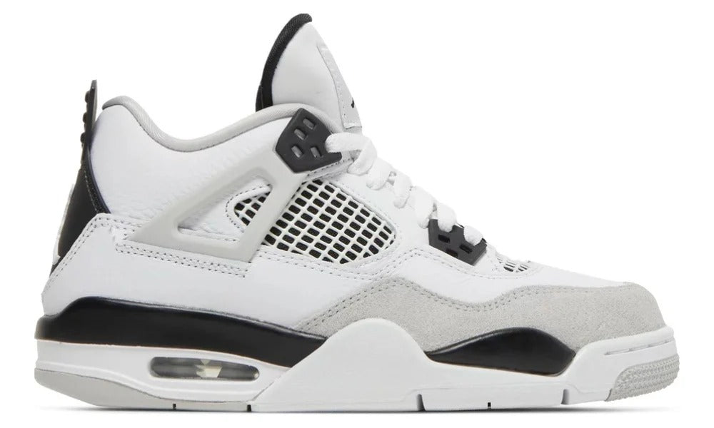 Nike Air Jordan 4 Retro Military Black Leather Basketball Sneakers