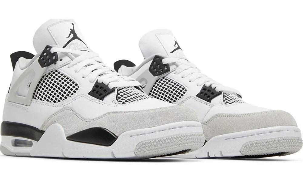 Nike Air Jordan 4 Retro Military Black Leather Basketball Sneakers