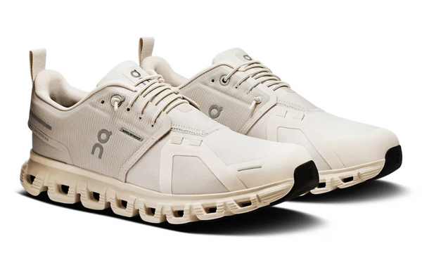 On Cloud 6 Waterproof Running Shoes in Pearl and Cream