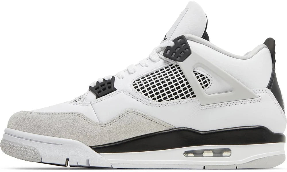 Nike Air Jordan 4 Retro Military Black Leather Basketball Sneakers