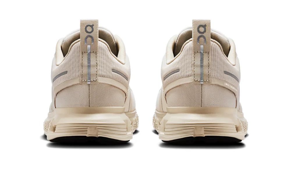 On Cloud 6 Waterproof Running Shoes in Pearl and Cream