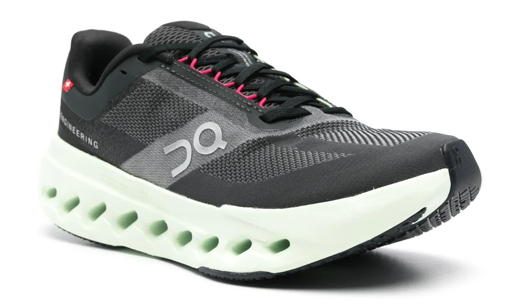 On Cloudsurfer Next Black Mint Green Responsive Running Shoes