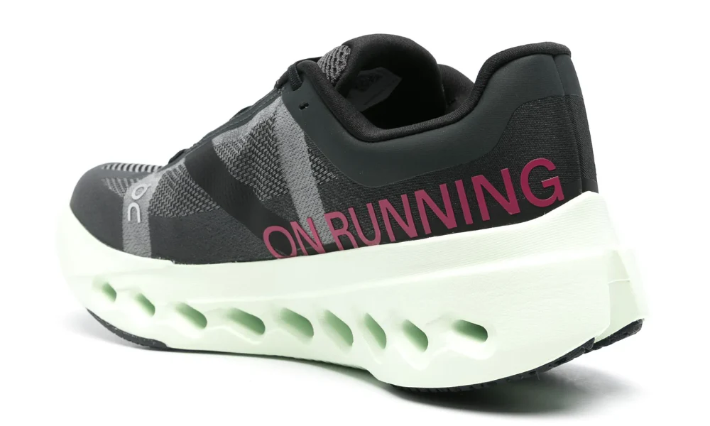 On Cloudsurfer Next Black Mint Green Responsive Running Shoes