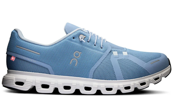On Cloud 6 Chambray White Lightweight Performance Running Shoes