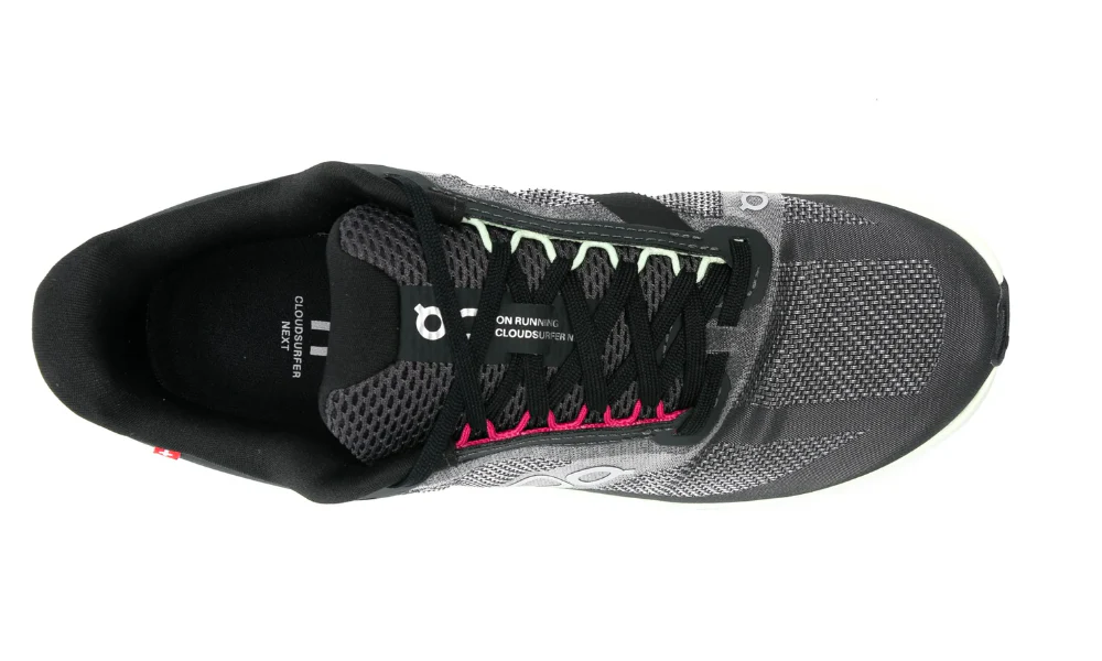 On Cloudsurfer Next Black Mint Green Responsive Running Shoes