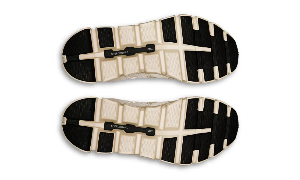 On Cloud 6 Waterproof Running Shoes in Pearl and Cream