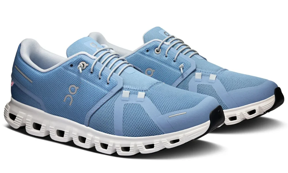 On Cloud 6 Chambray White Lightweight Performance Running Shoes