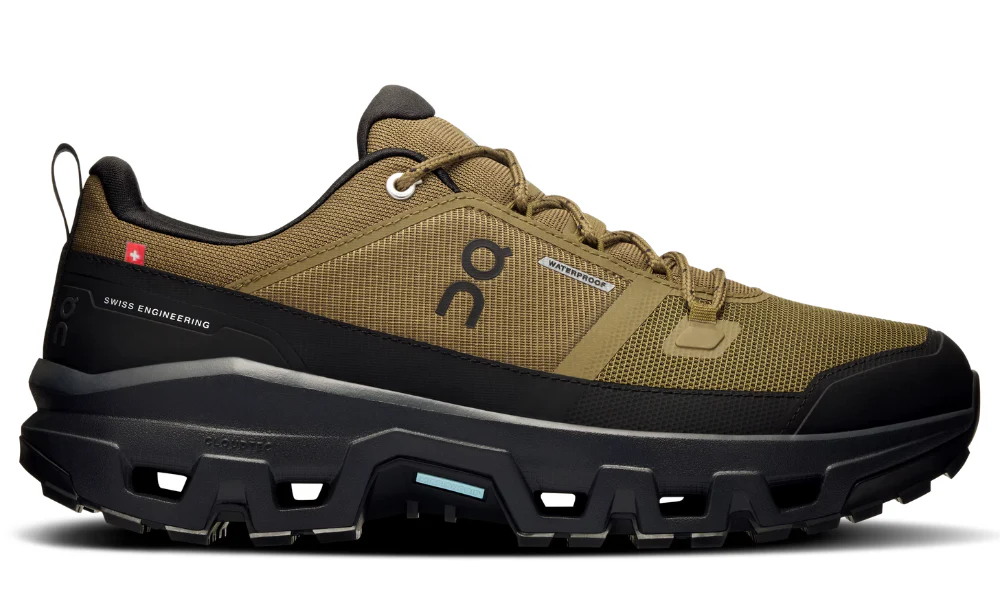 On Cloudrock Low Waterproof Hiking Boots in Hunter Black