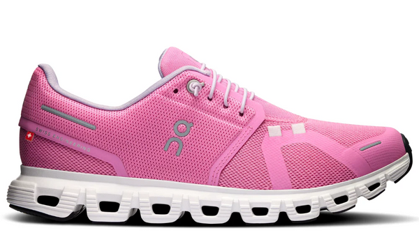 On Cloud 6 Raspberry White Lightweight Daily Running Shoes