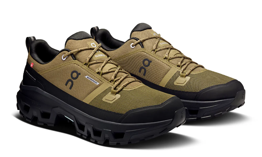 On Cloudrock Low Waterproof Hiking Boots in Hunter Black