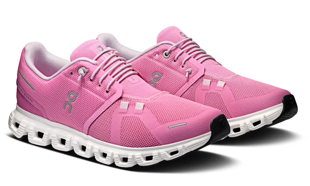 On Cloud 6 Raspberry White Lightweight Daily Running Shoes