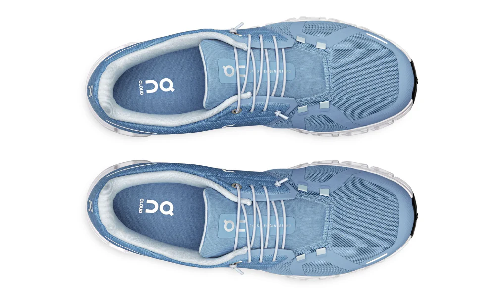 On Cloud 6 Chambray White Lightweight Performance Running Shoes