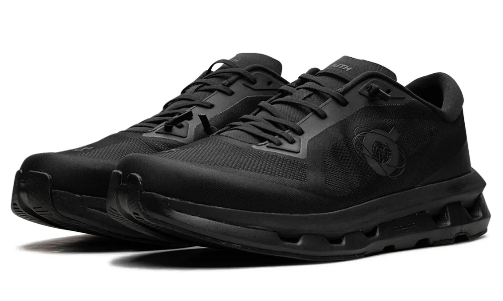 On Running Cloudzone Kith Black Lightweight Breathable Mesh Performance Sneakers