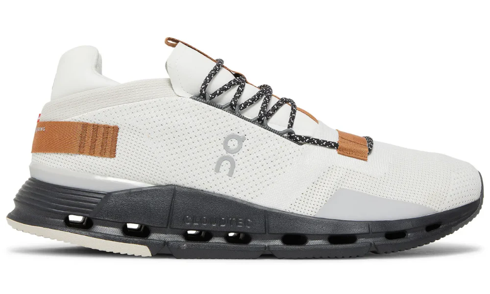 On Cloudnova White Pecan Lightweight Swiss Engineered Running Sneakers