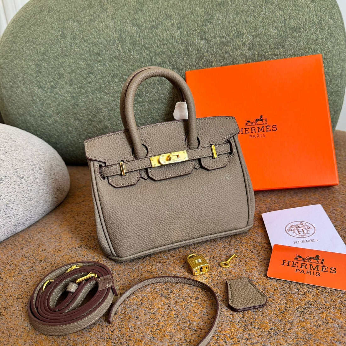 Designer-Style Birkin Inspired Leather Handbag for Everyday Chic Elegance