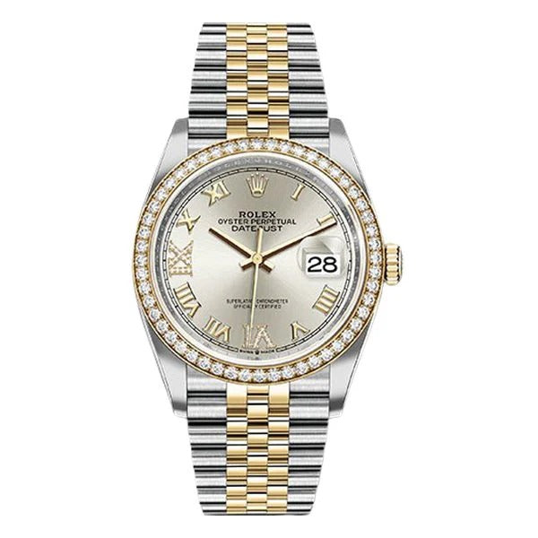 Rolex Datejust 36mm Unisex Watch with Silver Roman Numeral Dial