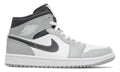 Air Jordan 1 Mid Light Smoke Grey Leather Basketball Sneakers