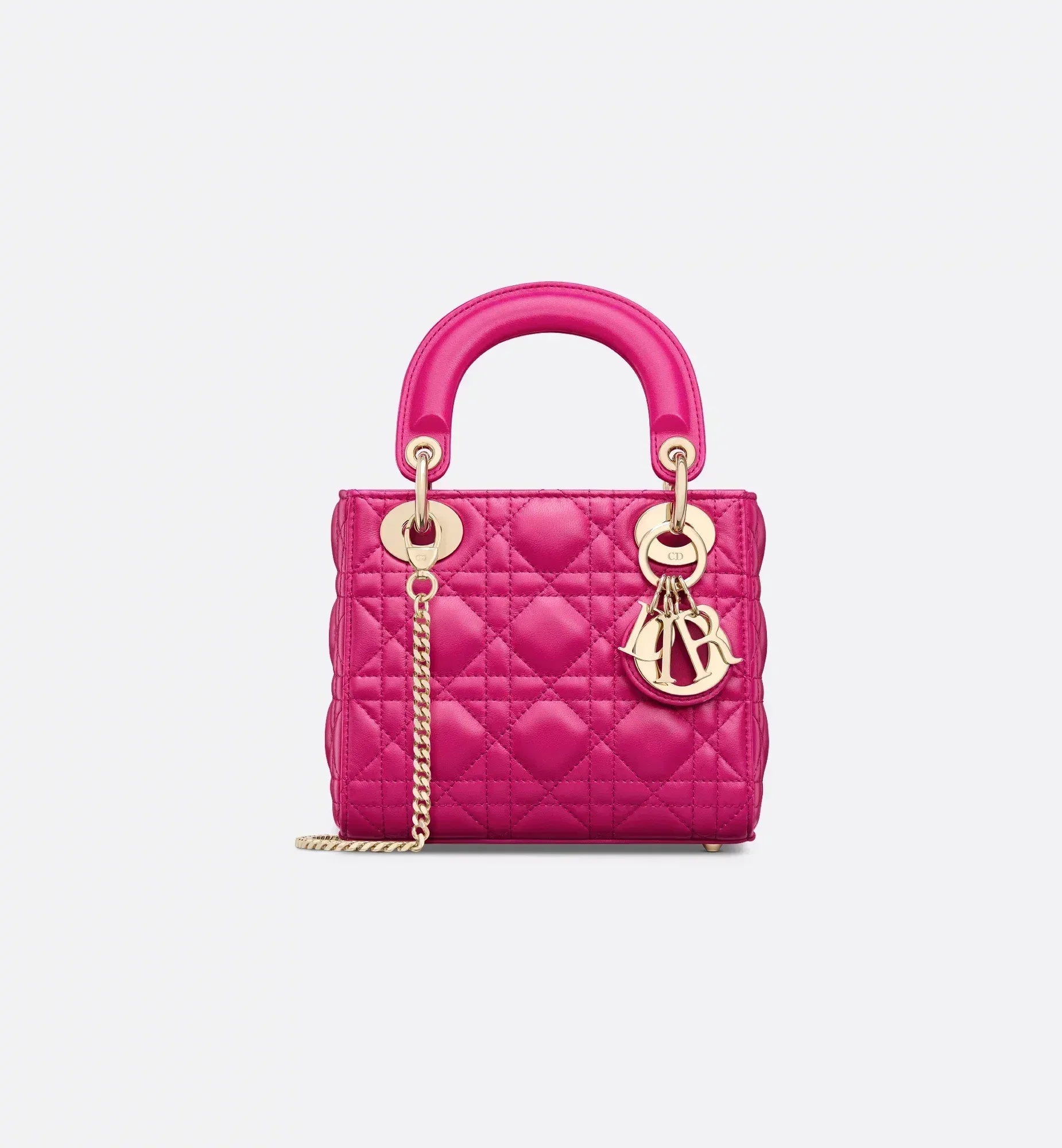 Mini Dioriviera Lady Dior Style Quilted Lambskin Handbag with Box
