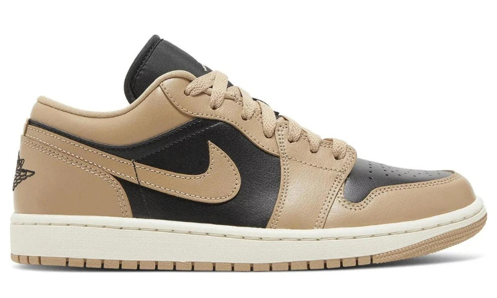 Air Jordan 1 Low Desert Black Two-Tone Leather Sneakers