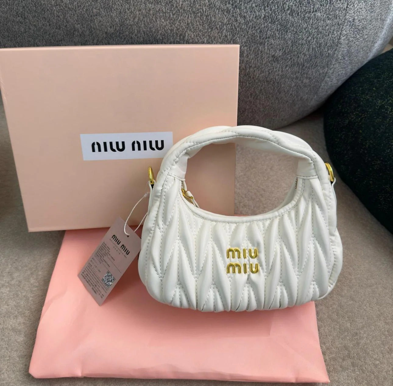 Elegant Designer Style Leather Handbag with Dust Bag and Box