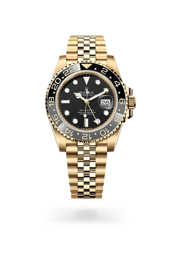 Rolex GMT-Master II 40mm Yellow Gold Black Dial Luxury Watch