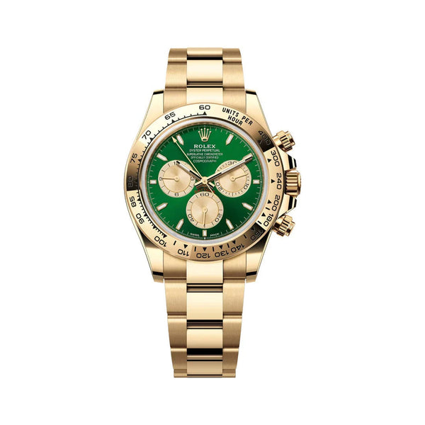 Rolex Cosmograph Daytona 126508 40mm Yellow Gold Green Dial Watch