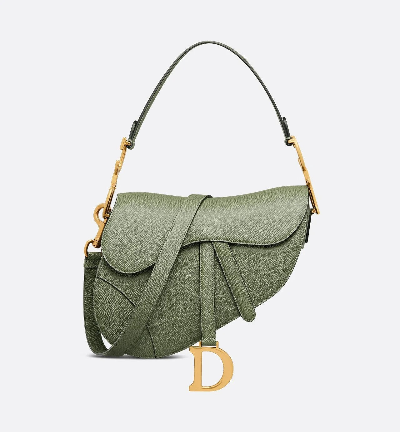 Elegant Cedar Green Saddle Bag with Adjustable Shoulder Strap
