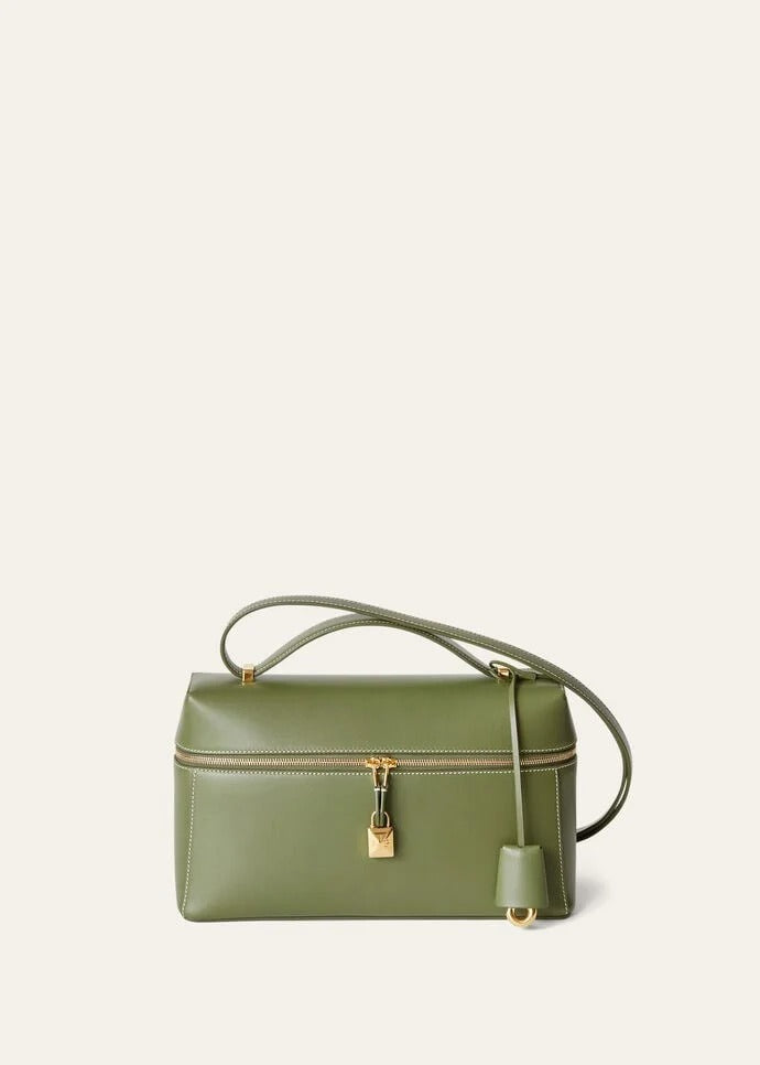 Loro Piana Extra Bag L27 Smooth Dark Lichen Green Handbag