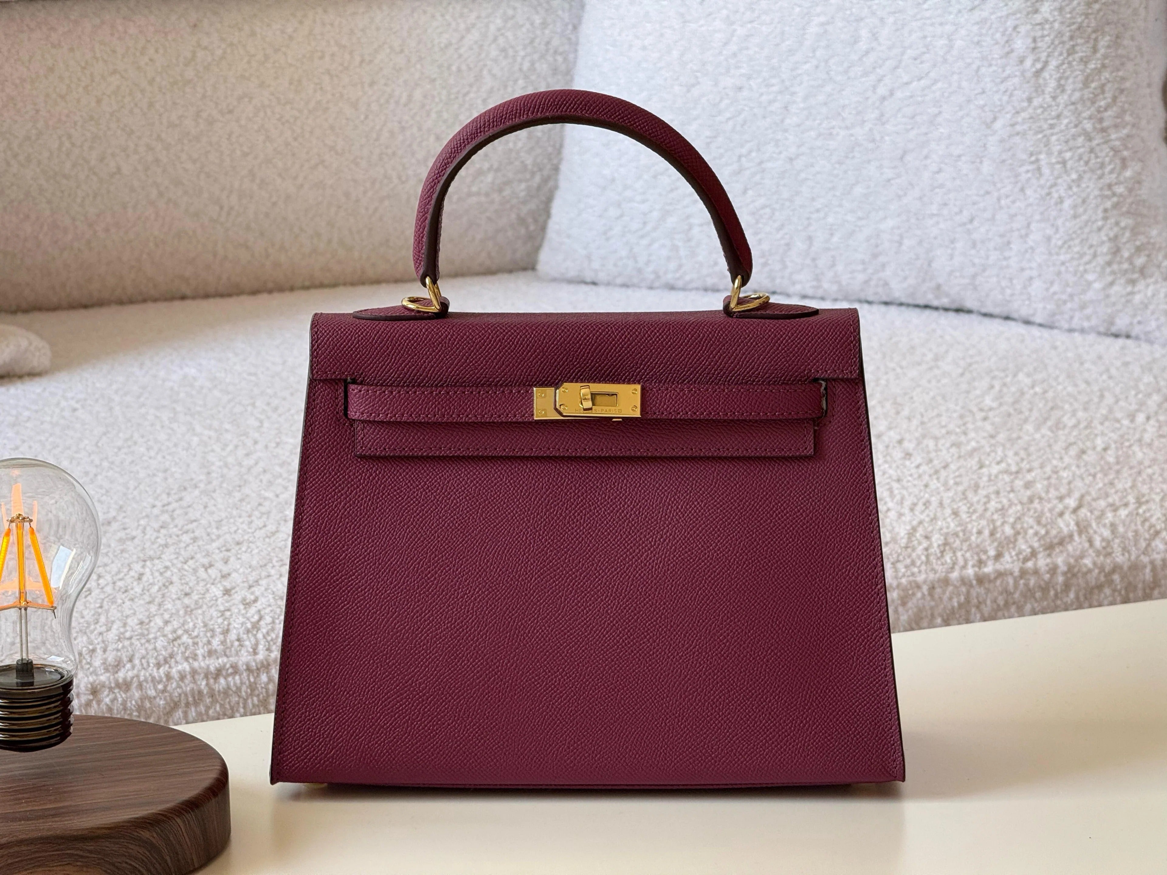 Premium Designer Style Kelly Handbag With Box And Dustbag