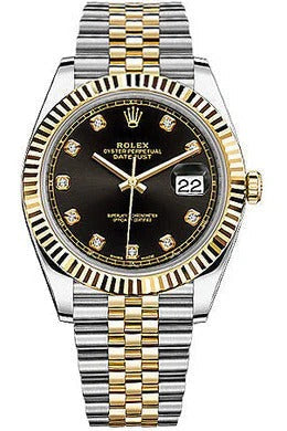 Rolex Datejust 41mm Black Diamond Dial Men's Luxury Watch