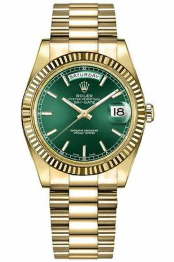 Rolex Day-Date 36 Green Dial Solid Gold Luxury Watch