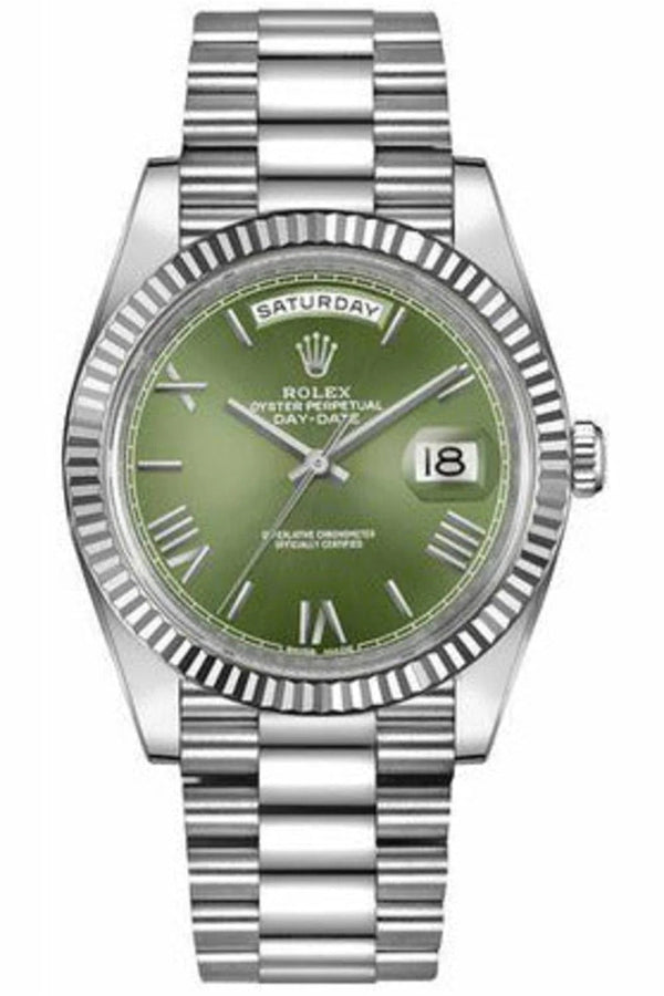 Rolex Day-Date 40 Green Dial 18k White Gold Luxury Watch