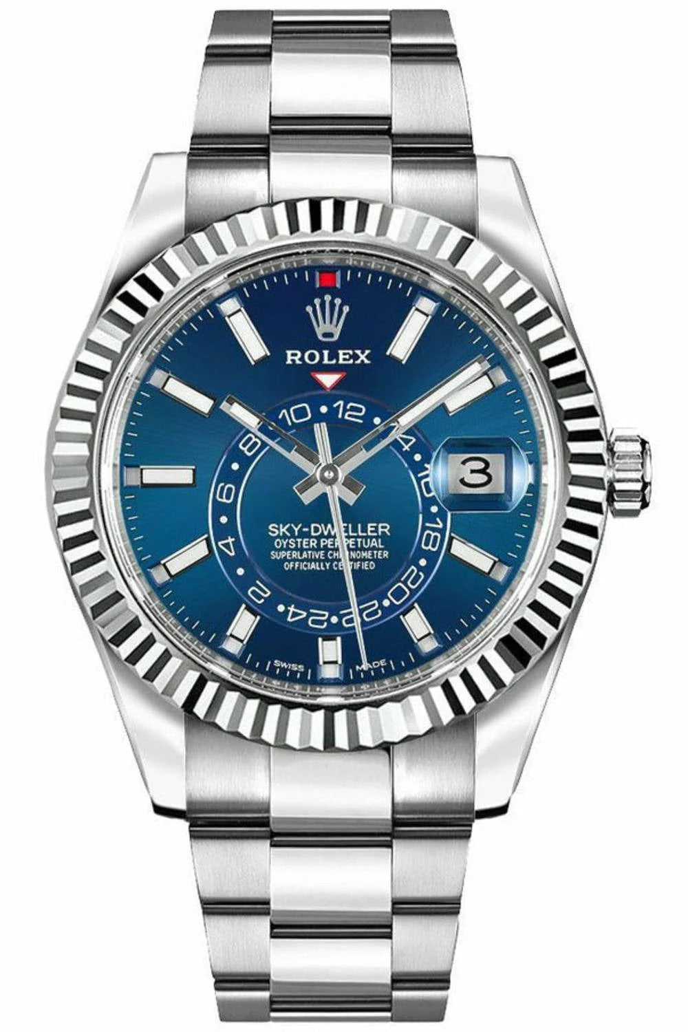Rolex Sky-Dweller 42mm Automatic Watch With Striking Blue Dial