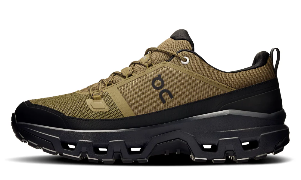 On Cloudrock Low Waterproof Hiking Boots in Hunter Black
